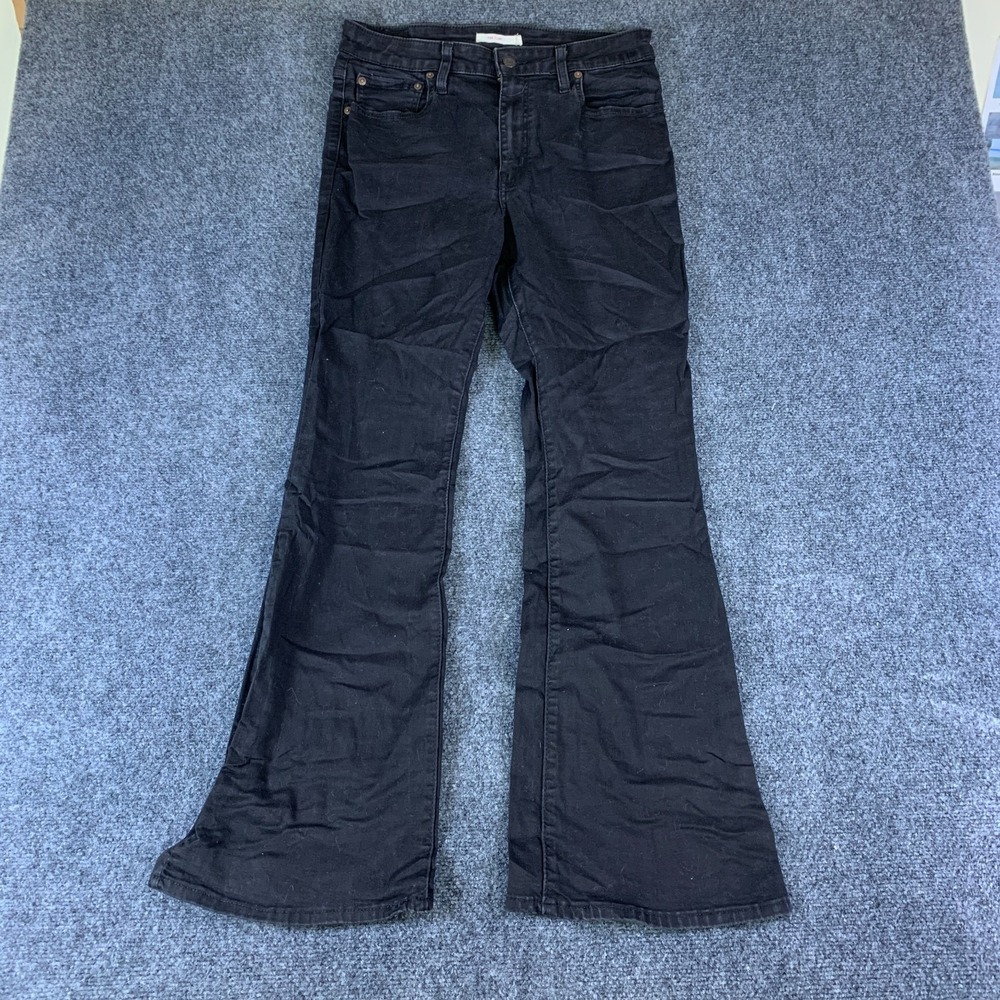 Levi's 726 Flare Jeans Womens 30x29 Black Denim Cotton Stretch High Rise Casual